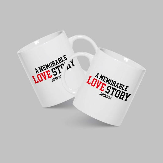 Memorable Love Story 11oz White Mug (English) | Grace & Fire Designz