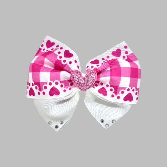 5 inch Fucshia Bling Hair Bow | Grace & Fire Designz