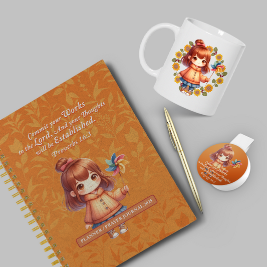 Autumn Girl Planner/Prayer Journal Bundle Set | Grace & Fire Designz