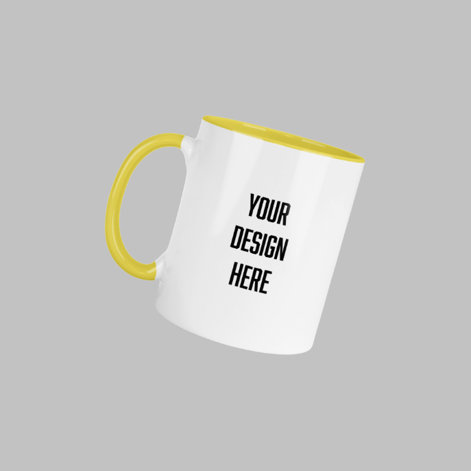 Yellow 11 oz Glossy White mug