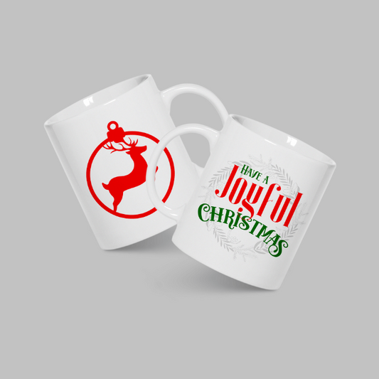 Joyful Christmas 11oz. White Mug | Grace & Fire Designz