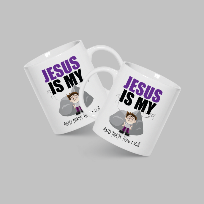 Jesus is my Rock and that's how I roll 11oz. Glossy White Mug | Grace & Fire Designz