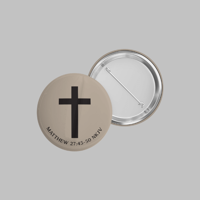 Cross Pinback Buttons Beige | Grace & Fire Designz