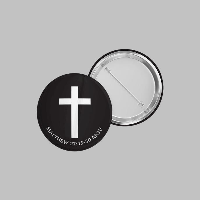 Cross Pinback Buttons Black| Grace & Fire Designz