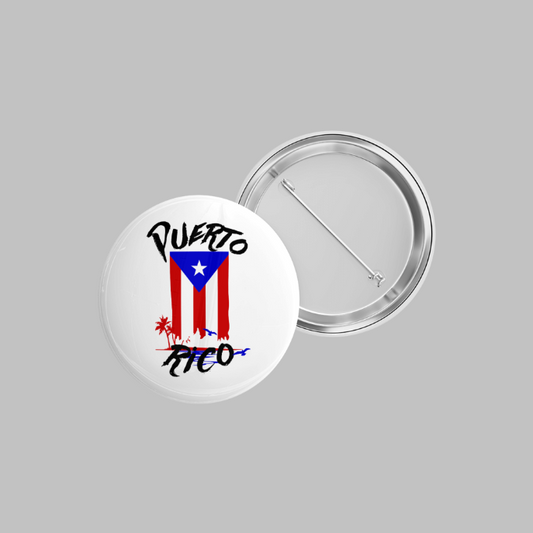 Puerto Rico Pinback Buttons - White | Grace & Fire Designz