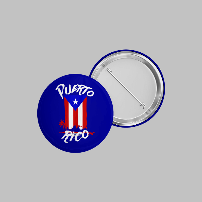 Puerto Rico Pinback Buttons - Blue | Grace & Fire Designz