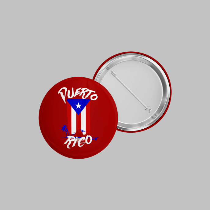 Puerto Rico Pinback Buttons - Red | Grace & Fire Designz