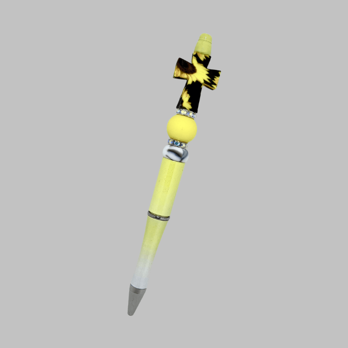 Sunflower cross beadable pen