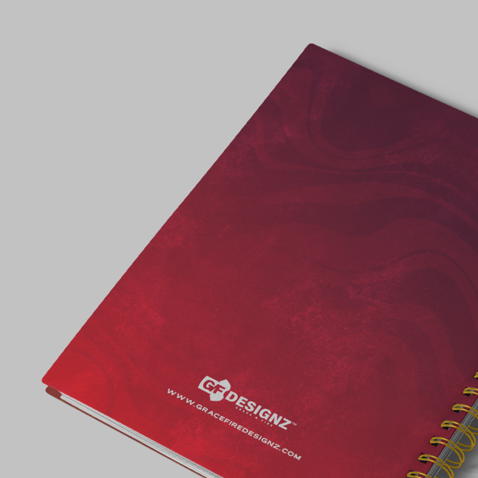 Men Red Planner/Prayer Journal 2025 - Commit your works | Grace & Fire Designz