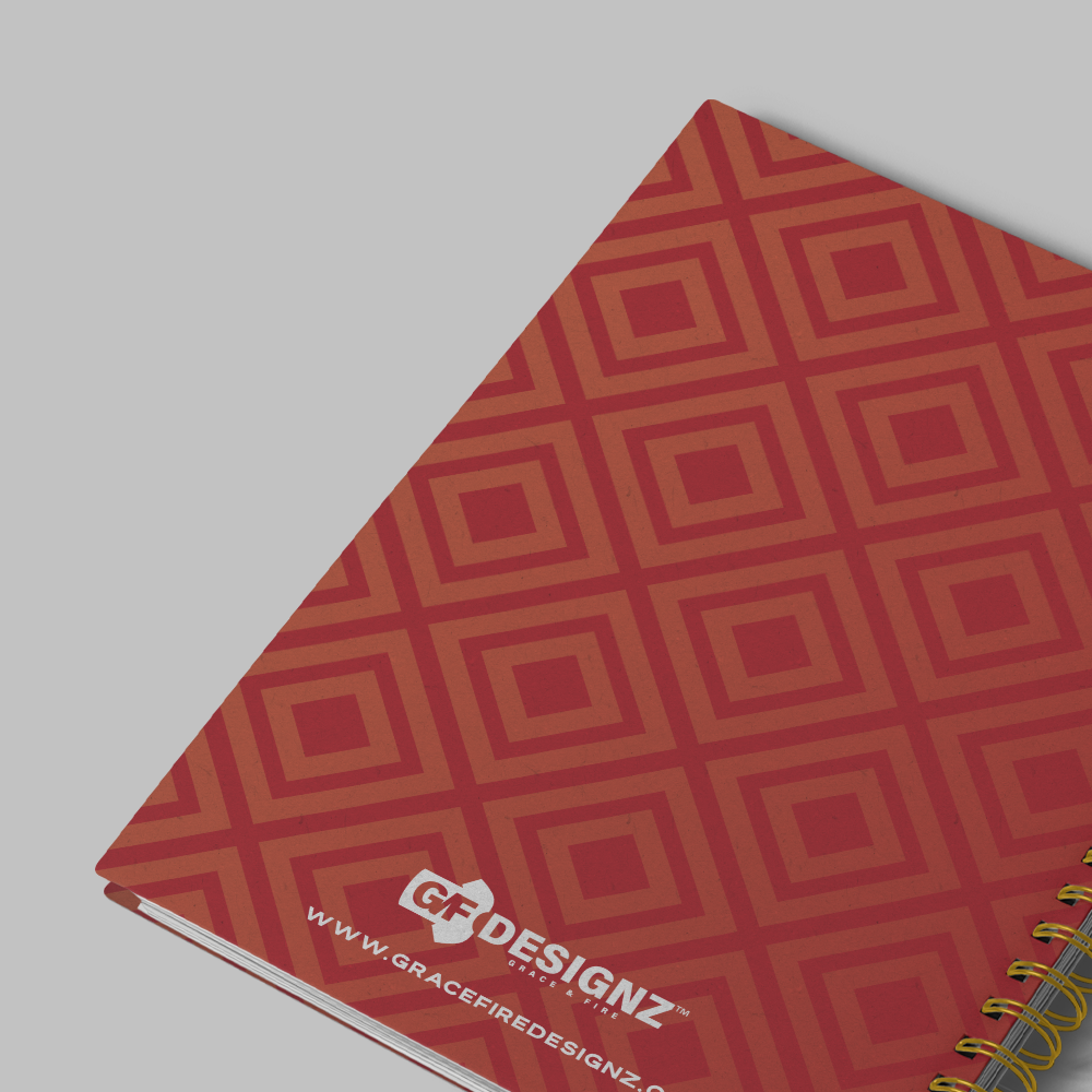 Red Square Geometric Planner/Prayer Journal 2025 - Commit your works | Grace & Fire Designz