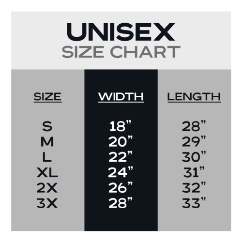 He Gives Power & Strength Size Chart