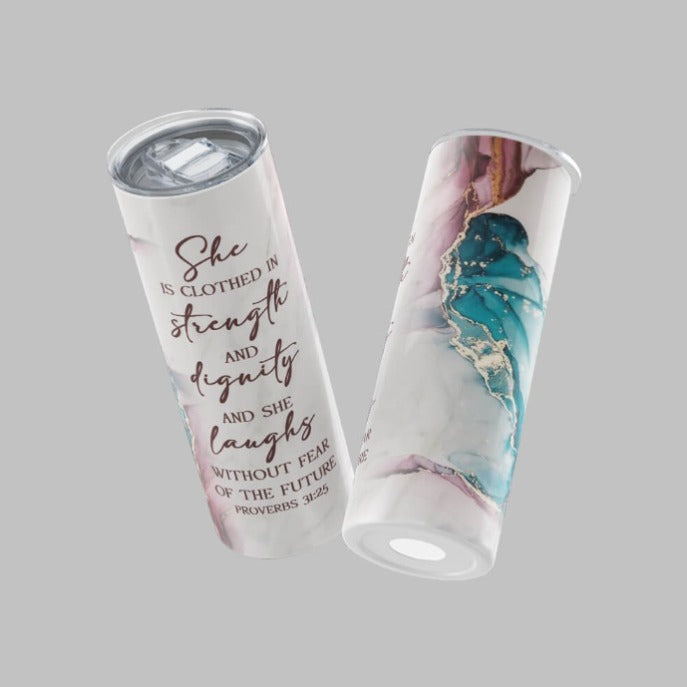 She is Clothed with Strength 20oz. Tumbler