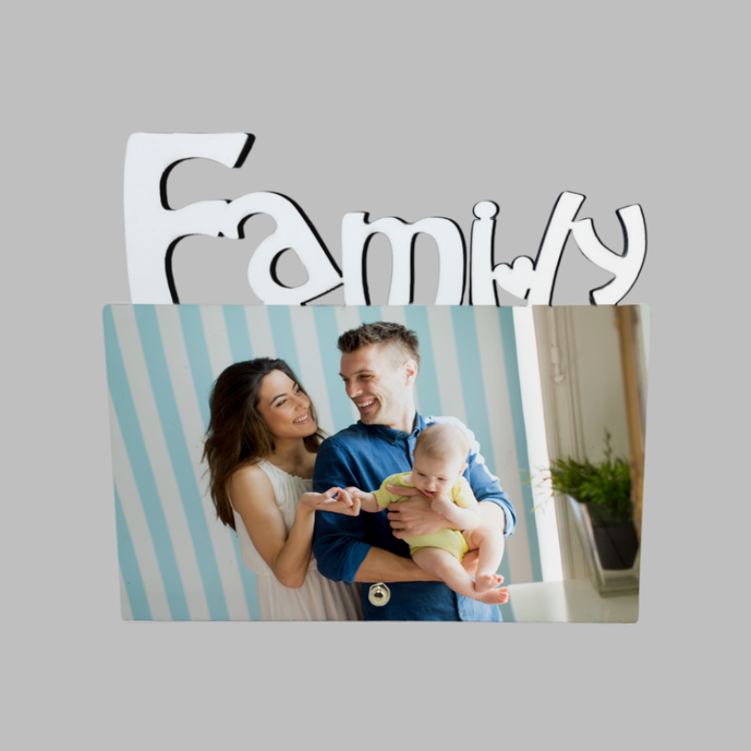 Custom Family MDF Frame w/ Metal Stand - 5 x 7 Inches