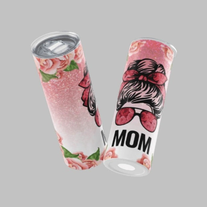 Mom Pink Flowers 20oz. Tumbler