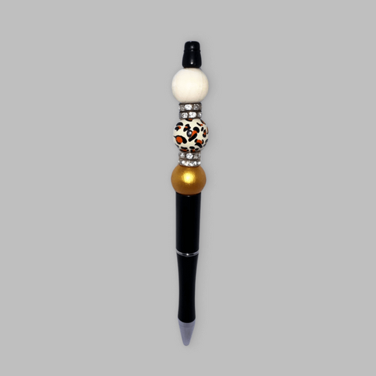 Leopard Wooden Beadable Pen | Grace & Fire Designz