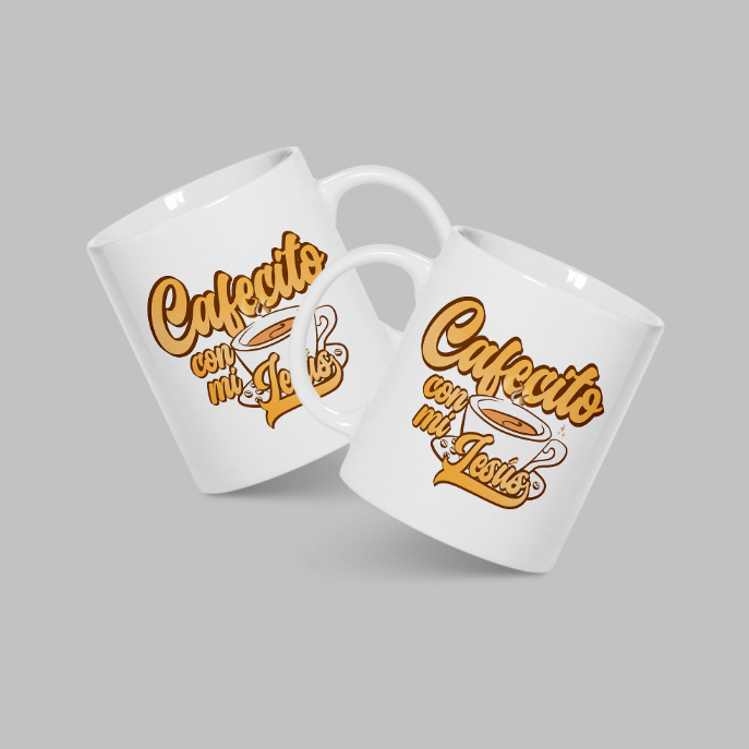 Cafecito con mi Jesus 11 oz . White Mug | Grace & Fire Designz