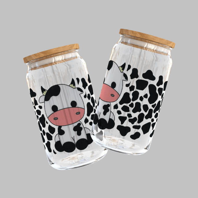 Cow Uv DTF Libbey can Wrap | Grace & Fire Designz