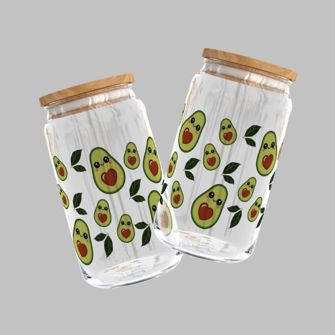 Avocados Uv DTF Libbey can Wrap | Grace & Fire Designz